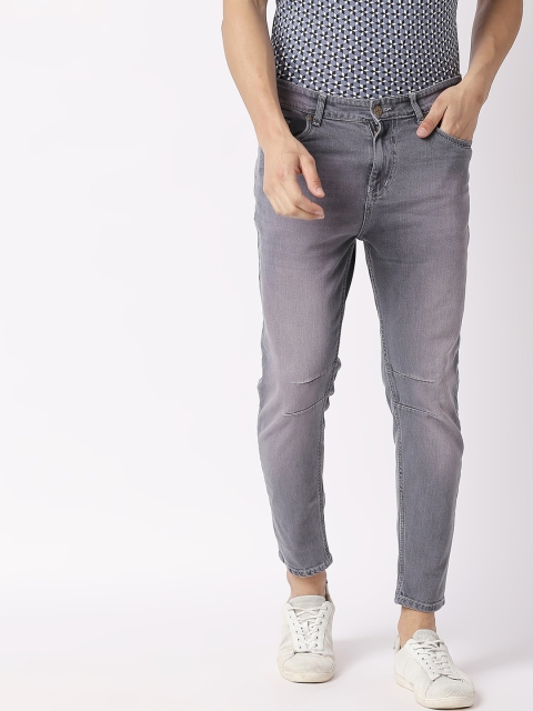 

BOLTS and BARRELS Men Grey Tapered Fit Mid-Rise Clean Look Jeans