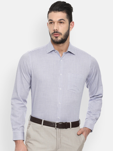 

Van Heusen Men Blue Regular Fit Checked Formal Shirt