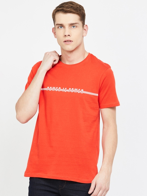

Fame Forever by Lifestyle Men Orange Printed Round Neck T-shirt