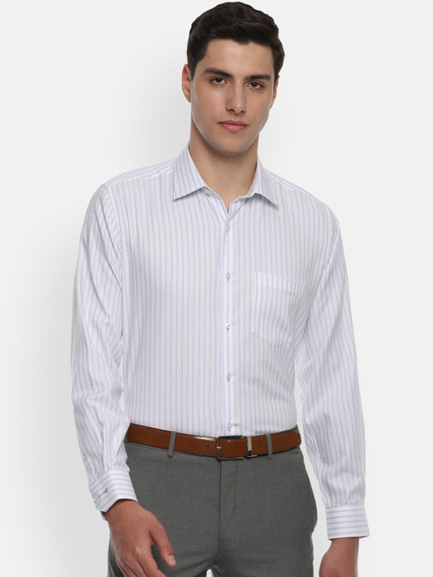 

Van Heusen Men White & Blue Regular Fit Striped Formal Shirt