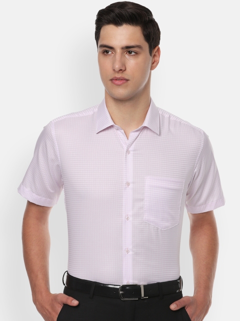 

Van Heusen Men Pink Regular Fit Checked Formal Shirt