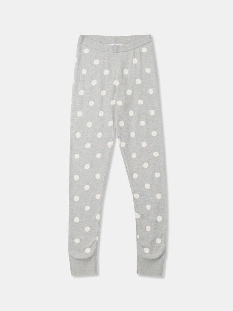 

GAP Girls Grey Melange & White Polka Dot Patterned Ankle-Length Winter Leggings