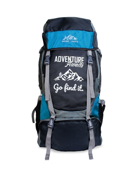 

MOUNT TRACK Unisex Black & Blue Colourblocked Adventure Series Large 55 litres Rucksack, Green