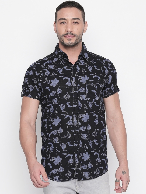 

Mufti Men Black & Grey Slim Fit Printed Casual Shirt