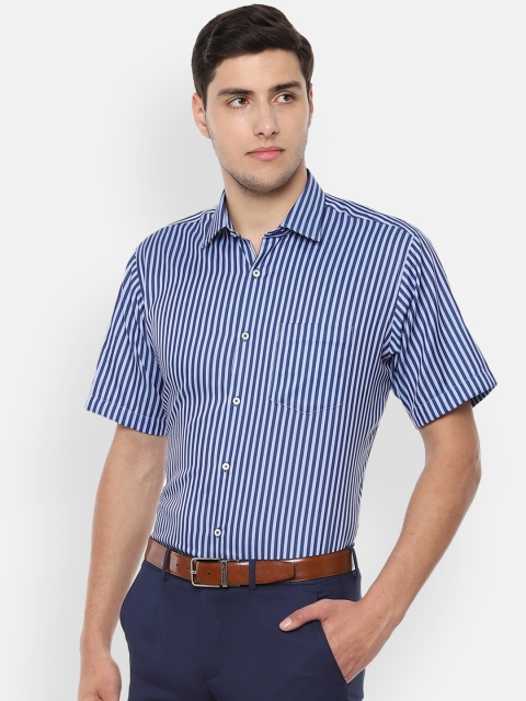 

Van Heusen Men Blue & White Regular Fit Striped Formal Shirt
