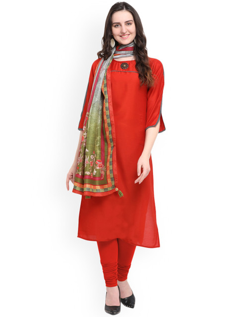 

Stylee LIFESTYLE Women Red Solid A-Line Kurta