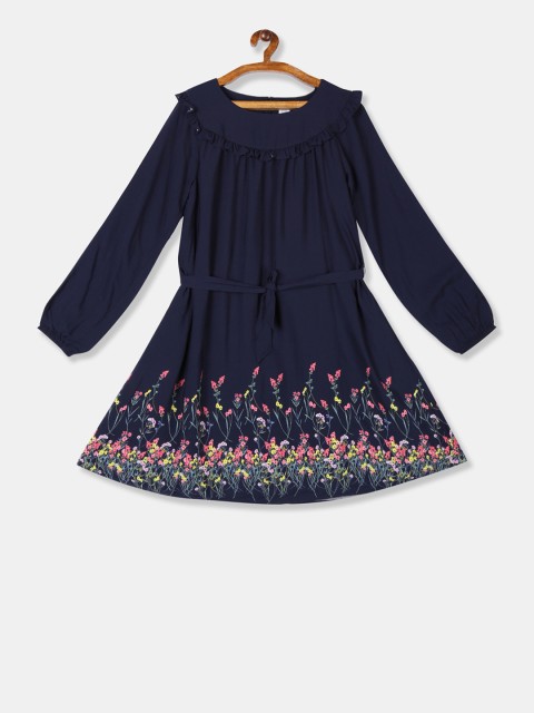 

GAP Girls Navy Blue Printed A-Line Dress