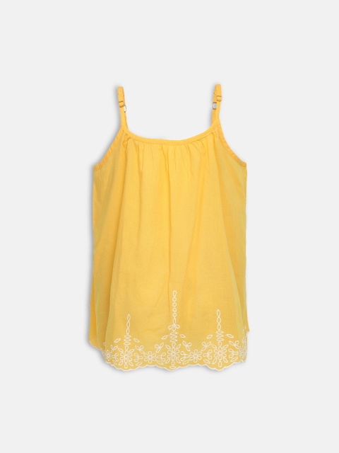 

Oxolloxo Girls Yellow Solid A-Line Top