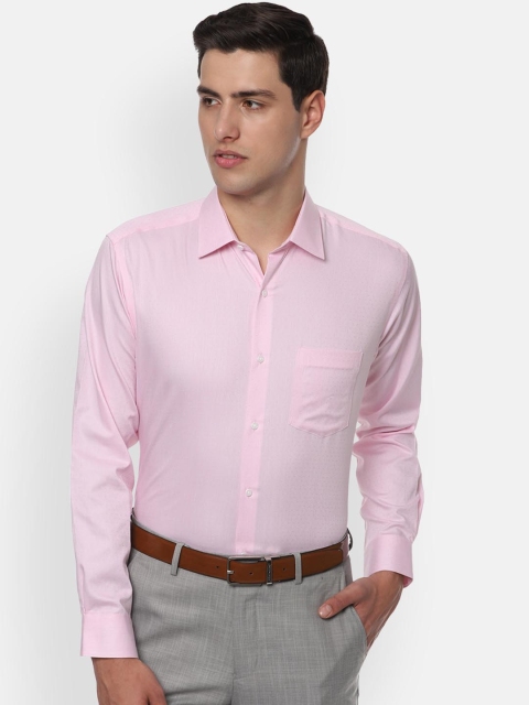 

Van Heusen Men Pink Regular Fit Self Design Formal Shirt