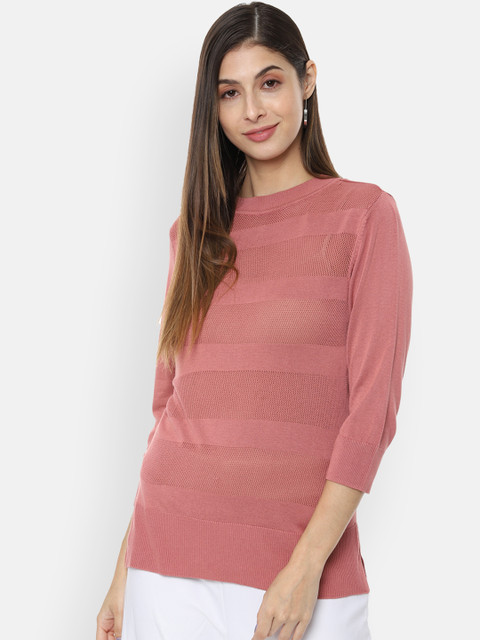 

Van Heusen Woman Women Pink Self Design Top