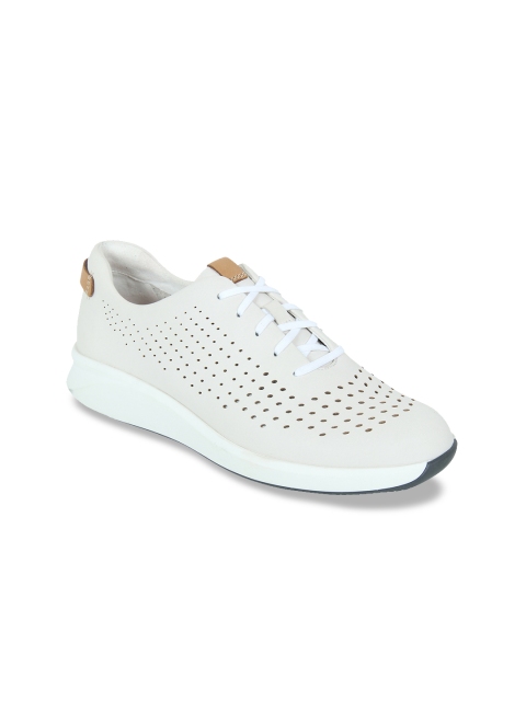 

Clarks Women White Leather Sneakers