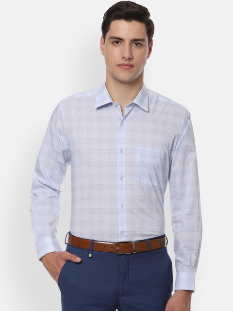 

Van Heusen Men Blue Regular Fit Checked Formal Shirt