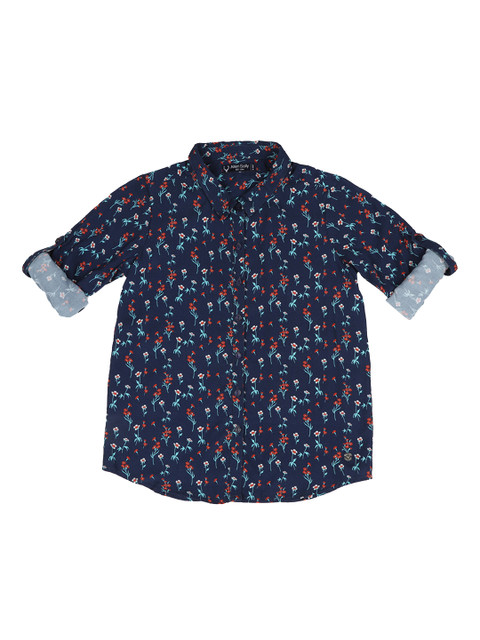

Allen Solly Junior Boys Navy Blue & Red Regular Fit Printed Casual Shirt