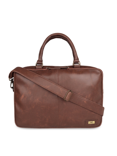 

yelloe Men Tan Solid Laptop Bag