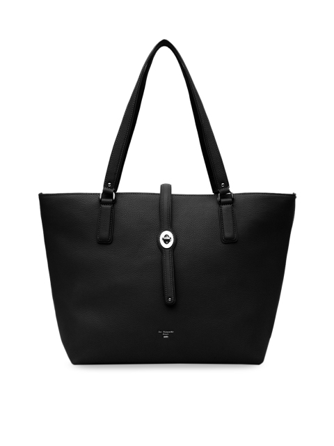 

Da Milano Black Leather Solid Shoulder Bag