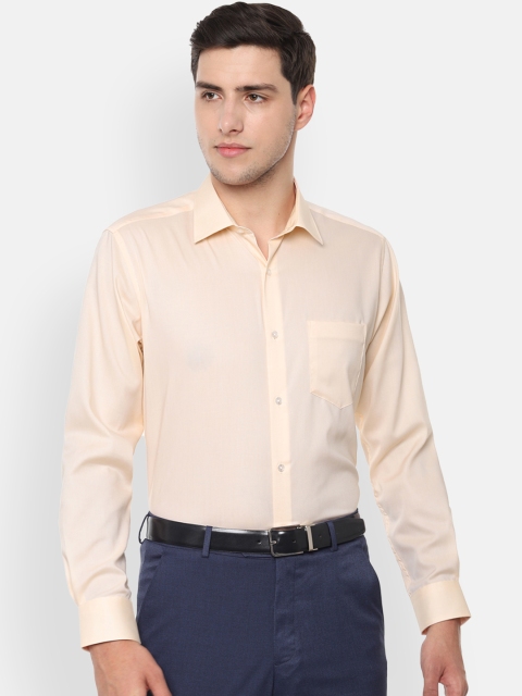 

Van Heusen Men Peach-Coloured Regular Fit Solid Formal Shirt