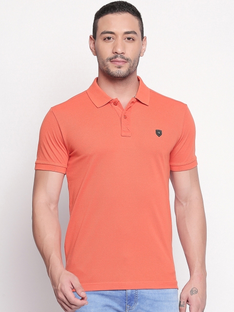 

Mufti Men Orange Solid Slim Fit Polo Collar T-shirt