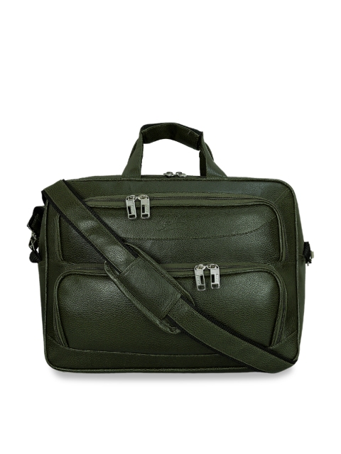 

Leather World Unisex Olive Green Solid Laptop Bag