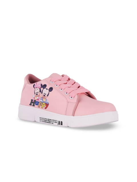 

ZAPATOZ Women Pink Printed Synthetic Leather Mid-Top Sneakers