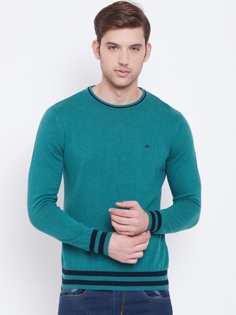 

BLACK BUCK Men Teal Blue Solid Pullover