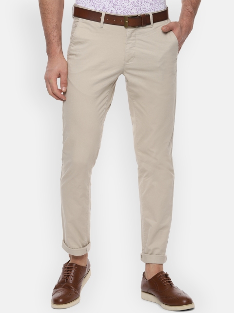 

Van Heusen Sport Men Beige Slim Fit Solid Regular Trousers