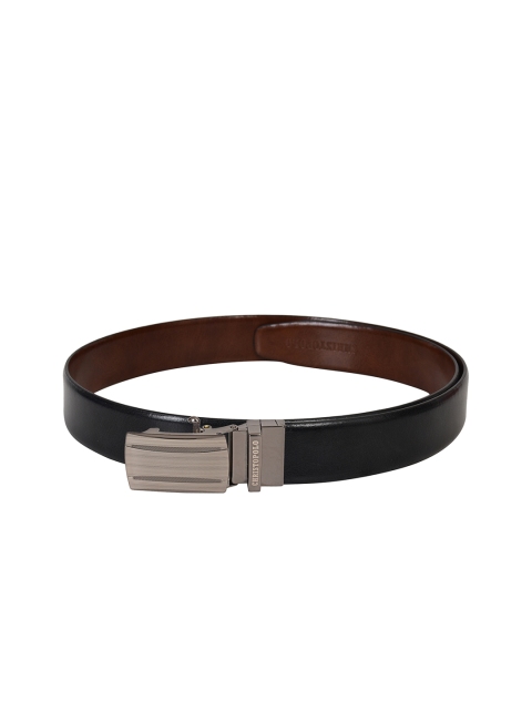 

CHRISTOPOLO Men Black & Brown Solid Leather Reversible Belt