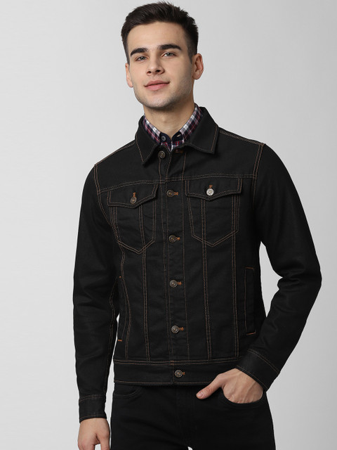 

Peter England Casuals Men Black Solid Denim Jacket