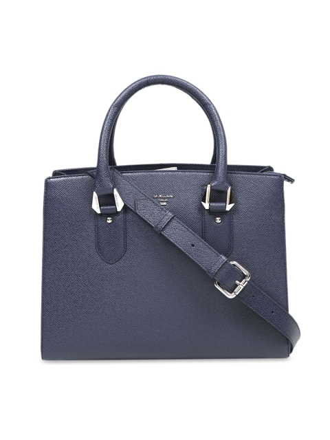 

Da Milano Blue Solid Handheld Leather Bag