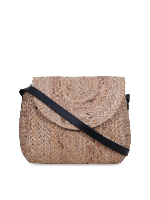 

Diwaah Beige Self Design Sling Bag