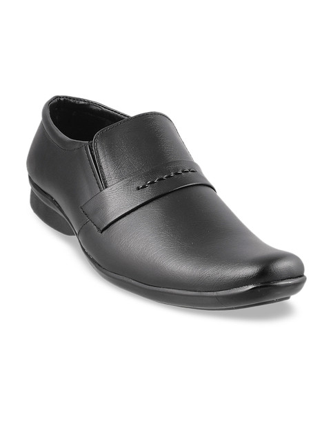 

WALKWAY Men Black Solid Formal Slip-Ons