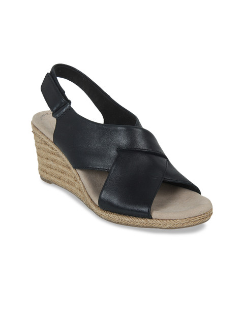 

Clarks Women Black Solid Leather Heels
