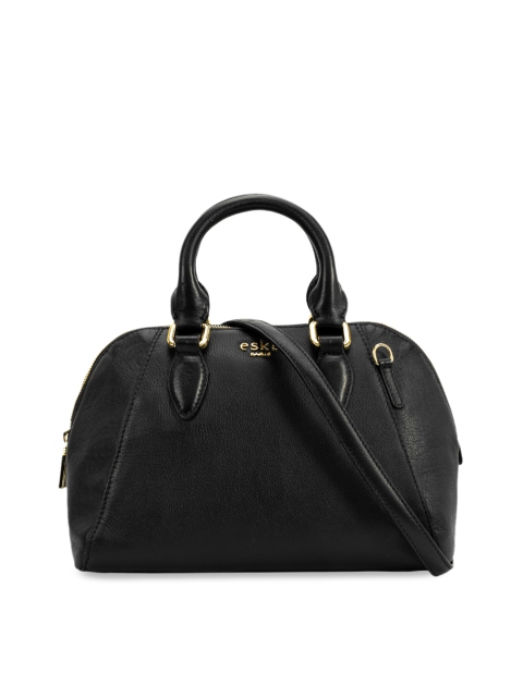 

Eske Black Solid Handheld Leather Bag