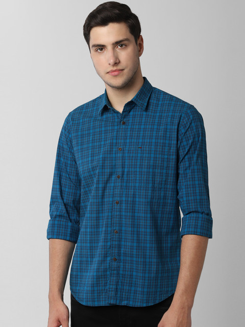 

Peter England Casuals Men Blue Slim Fit Checked Casual Shirt