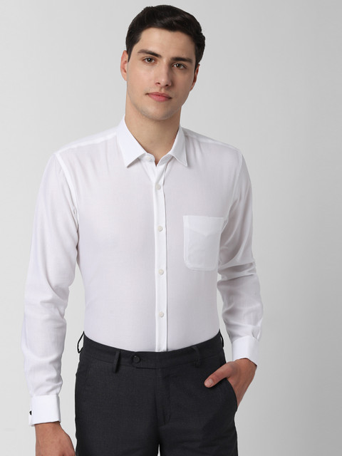 

Peter England Men White Regular Fit Self Design Formal Shirt