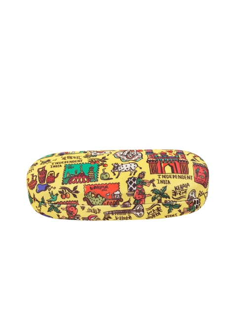 

Chumbak Unisex Yellow & Red India Stamp Printed Eyewear Case