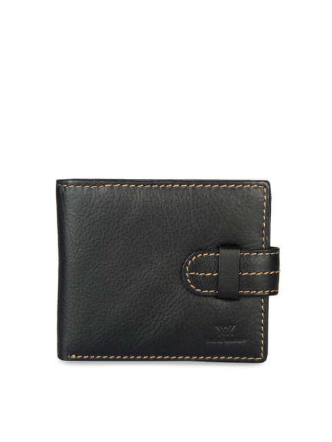 

Aditi Wasan Men Black Solid Leather Two Fold Wallet