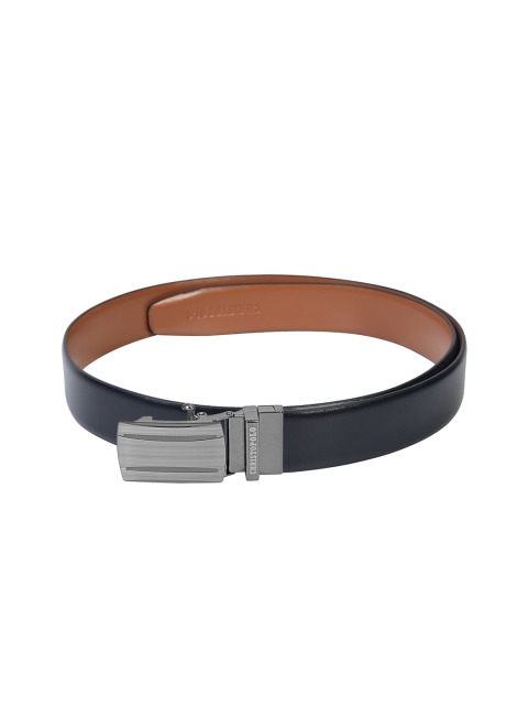 

CHRISTOPOLO Men Black & Brown Solid Genuine Leather Reversible Belt