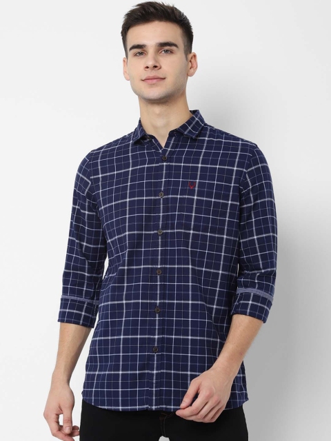 

Solly Jeans Co. Men Navy Blue Regular Fit Checked Casual Shirt