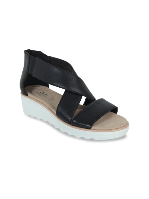 

Clarks Women Black Solid Leather Heels