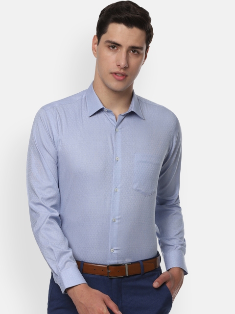 

Van Heusen Men Blue Regular Fit Self Design Formal Shirt