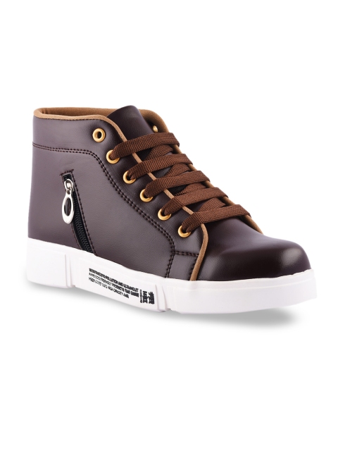 

ZAPATOZ Women Brown Solid Mid-Top Sneakers