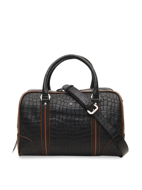 

Da Milano Black Textured Leather Handheld Bag
