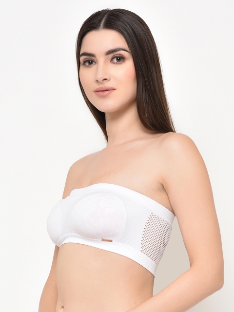 

Da Intimo White Solid Non-Wired Non-Padded Bandeau Bra DI-1284-C20