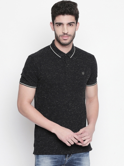 

Mufti Men Black Solid Slim Fit Polo Collar T-shirt