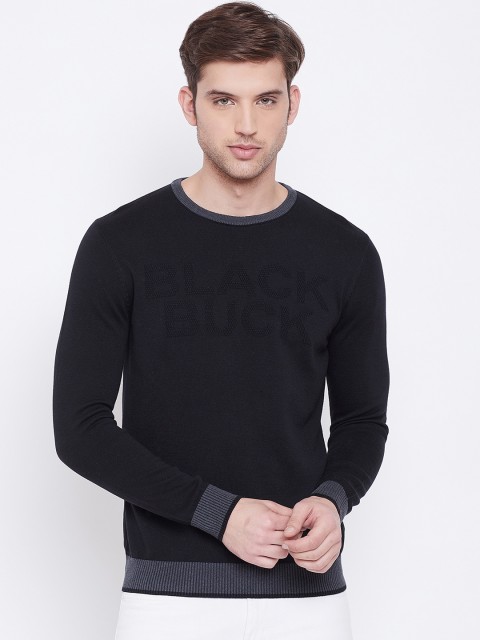 

BLACK BUCK Men Black Solid Pullover