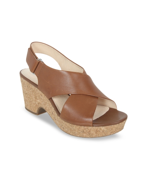 

Clarks Women Brown Solid Leather Heels
