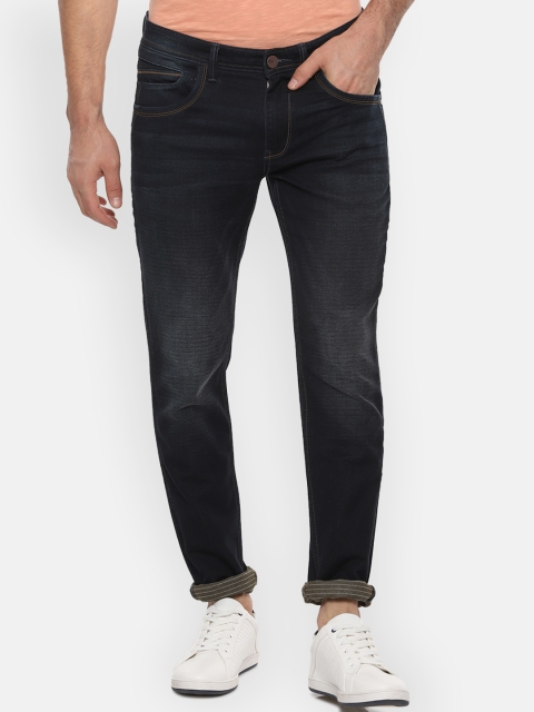 

V Dot Men Black Slim Fit Mid-Rise Clean Look Stretchable Jeans