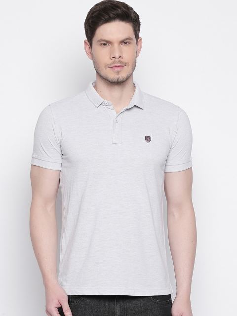 

Mufti Men Grey Solid Slim Fit Polo Collar T-shirt