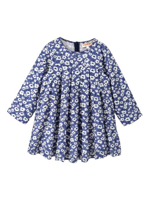 

Hugsntugs Girls Purple & White Floral Print A-Line Dress