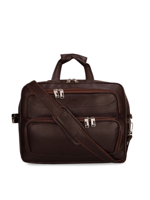 

Leather World Unisex Coffee Brown Solid Laptop Bag